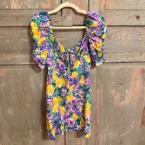 Zara Floral Puff Sleeve Dress